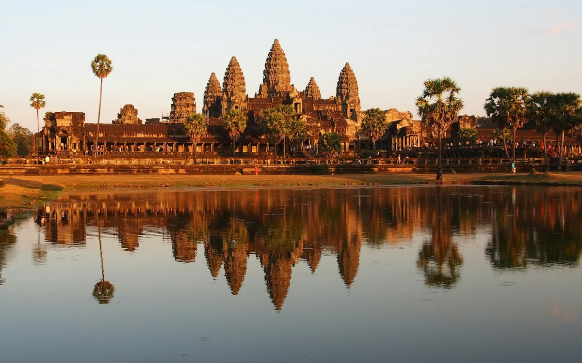The temple towers of Angkor Wat in Cambodia